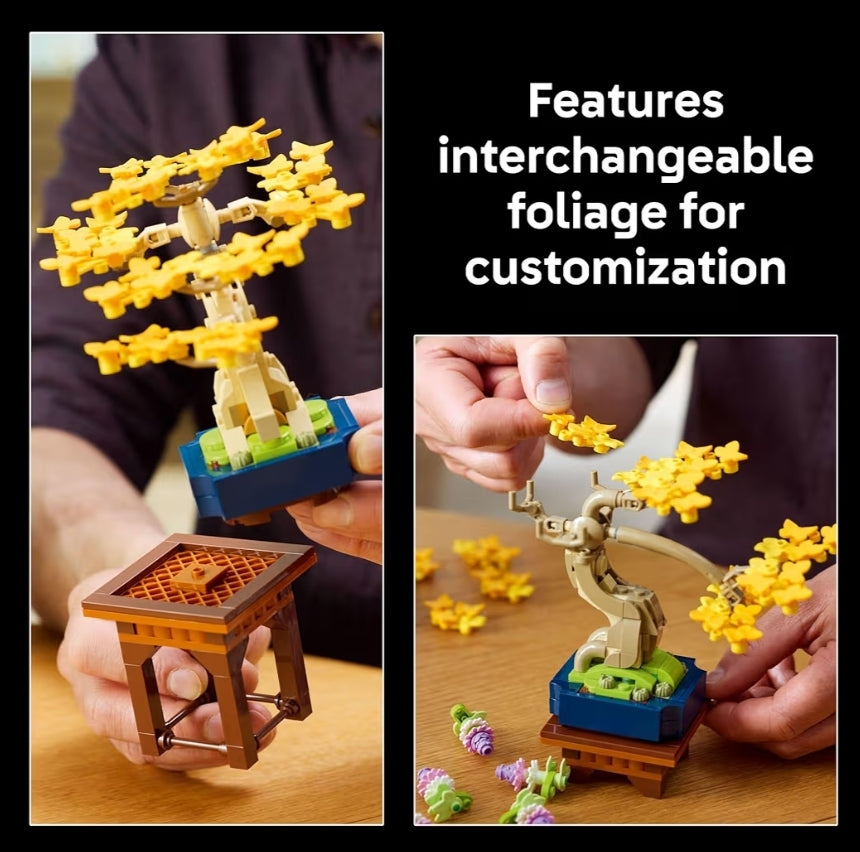 LEGO Botanicals Mini Bonsai Bome Boustel - Kunsmatige Bonsai Boom Boublokke - 10373