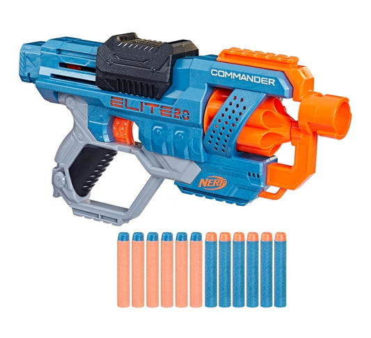NERF Elite 2.0 Commander RD-6 Dart Blaster w/ 12 Darts - 6-Dart Rotating Drum - Outdoor Toys ( Ages 8 and Up)