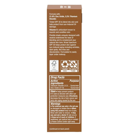 Neutrogena Purescreen+ Getinte Sonskerm vir Gesig SPF 30, Breëspektrum m/ Sinkoksied en Vitamien E Medium Donker - 1.1 fl oz