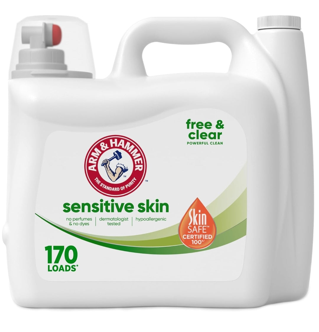 ARM & HAMMER Sensitive Skin Free Clear, 170 Loads Liquid Laundry Detergent (170 Fl oz)