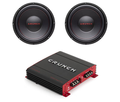 Crunch CRW12D4 12" 800 Watt MAX 4 Ohm Dubbele Spreekspoel Subwoofer met 2 Kanaal 1000 Watt Amp A/B Klas - NUUT