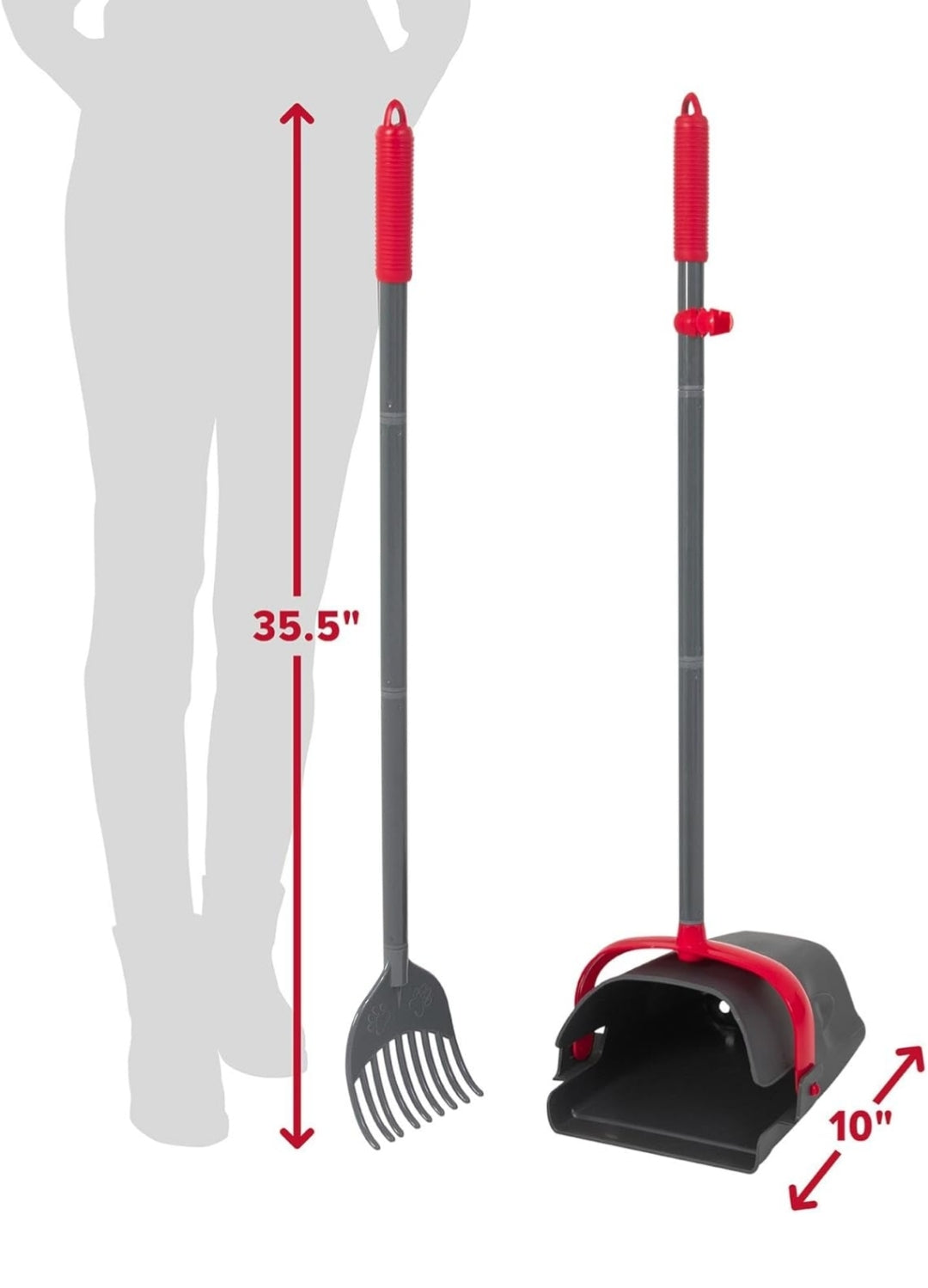 Arm & Hammer Dog Pooper Scooper Swivel Bin & Rake - Black (2 Heavy Duty Scented Waste Bags Included)