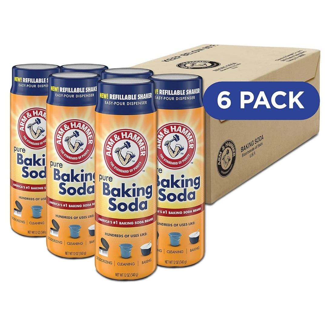 Arm & Hammer Pure Baking Soda Shaker - 12 Oz - (Pack of 6)