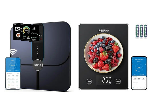 Food Scale, Smart Scale, Body Fat Scale with TFT LCD, Scale for Body Weight with 18 Metrics
