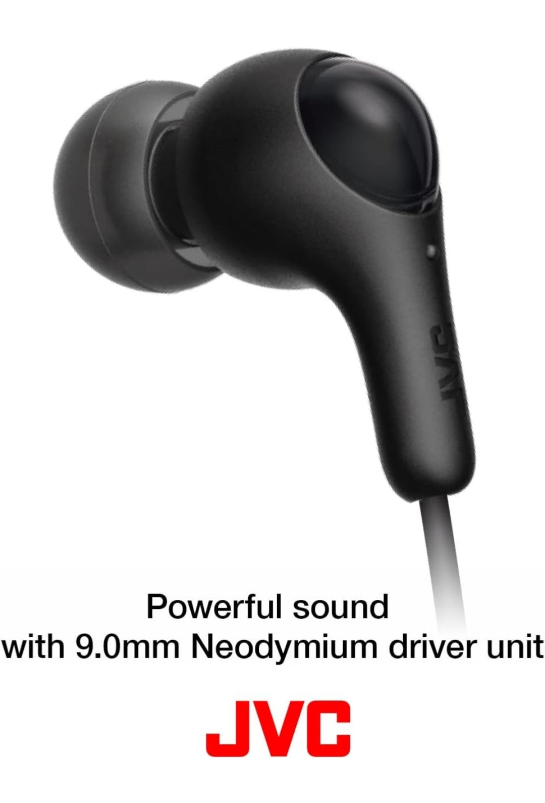 JVC Gumy "In Ear"-koptelefoon, Kragtige klank, Gemaklike en stewige pas, Silikoonoorstukke S/M/L - HAFX7V Pers, Klein