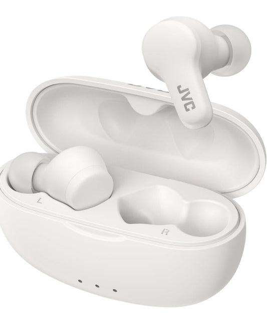 JVC Gumy Ware Koordlose Oorfone, Bluetooth 5.3, Laaikas, 24-Uur Speeltyd, IPX4 Waterbestand, Gemaklike Veilige Pasvorm met XS/S/M/L Oorstukke, Ingeboude Mikrofoon vir Oproepe, iPhone/Android/PC - HAA7T2