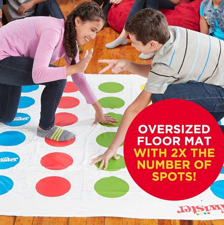 Hasbro Gaming Twister Ultimate: Bigger Mat, More Colored Spots, Family, Kids Party Game - Compatible with Alexa