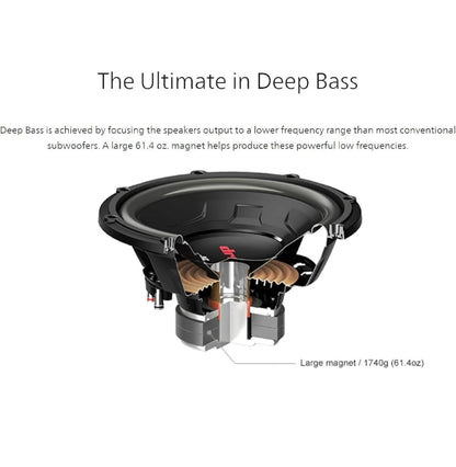 JVC CW-DR124 DRVN 12" 4-ohm 350 Watt Motorklank-subwoofer - Enkel (Swart)
