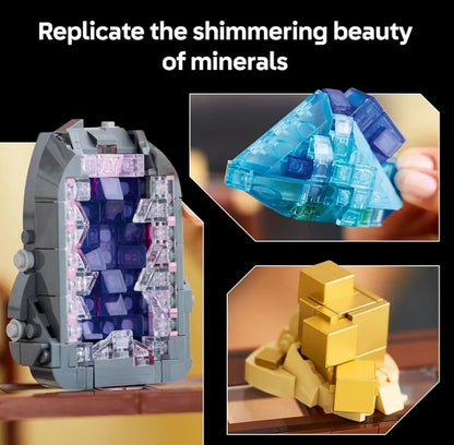 LEGO Ideas Mineraalversameling-boustel – Slaapkamer- of Kantoordekor met 3 Vertoonrakke
