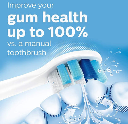 Philips Sonicare ProtectiveClean 5100 elektriese herlaaibare tandeborsel met opregte Philips Sonicare Optimal Gum Health-vervangingsborselkoppe, swart 3-pak