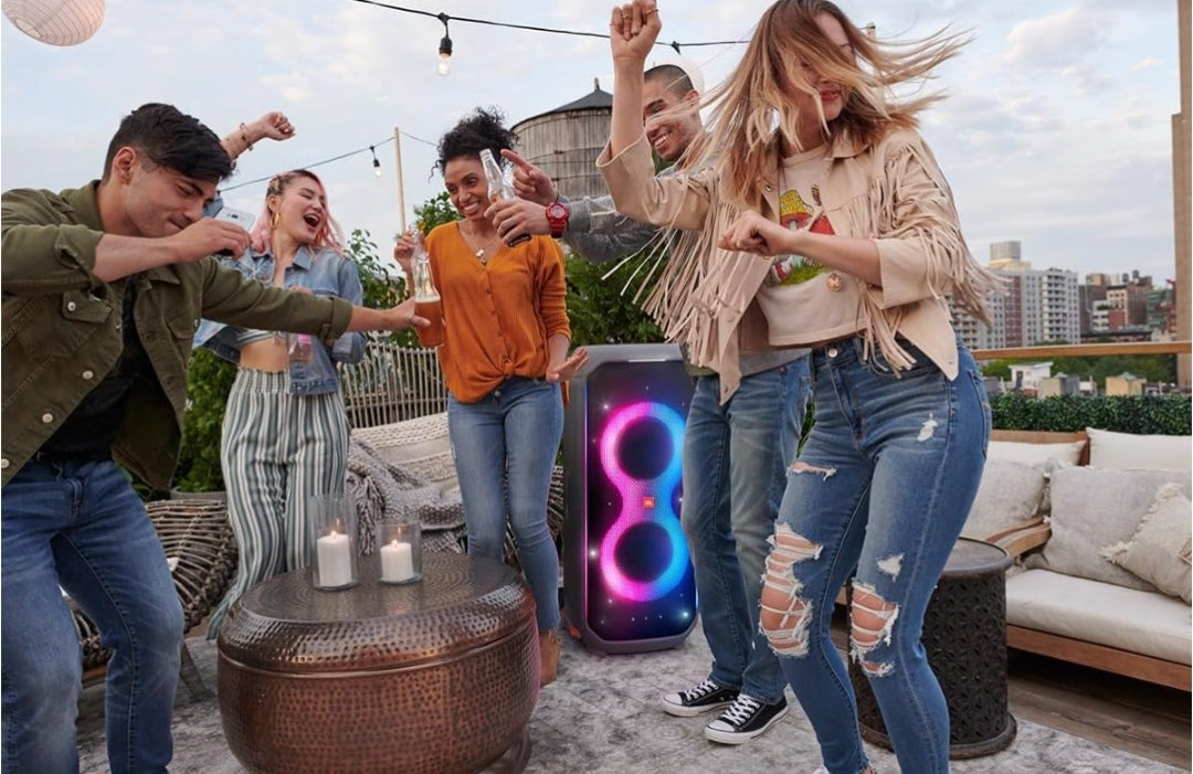 JBL PartyBox 710 -Party Speaker with Powerful Sound, Built-in Lights IPX4 Splash Proof -BLACK