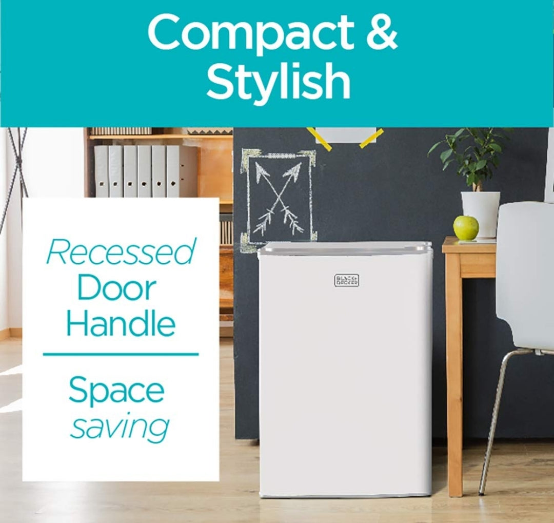 BLACK+DECKER Kompakte Yskas Energie Star Enkeldeur Minikoeler met Vrieskas, 2.5 Kubieke Voet, Wit