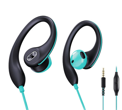 Sportoorfone met koord, binne-oor-koptelefoon met oorhaak, oorclip, hardloopoorfone, oorvaste oorfoontjies, versoenbaar met slimfoon, skootrekenaar, tablet, MP3-3.5mm-aansluiting
