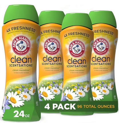 Arm & Hammer Clean Scentsations In-Wash Scent Booster - Clean Meadow 24 oz, Pack of 4
