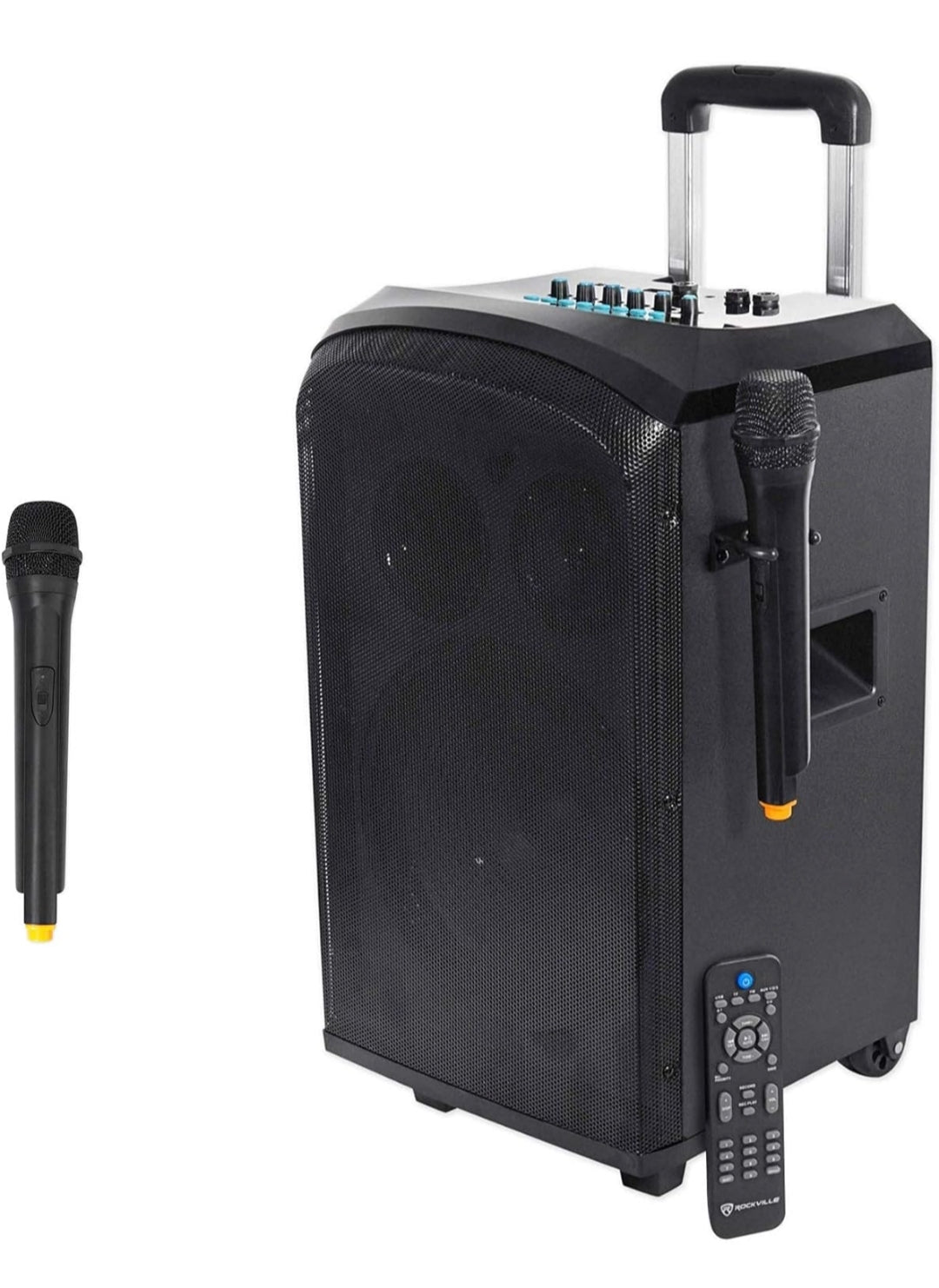 Rockville ROCKnGo 10" Portable Rechargeable Bluetooth PA Speaker+(2) Microphones