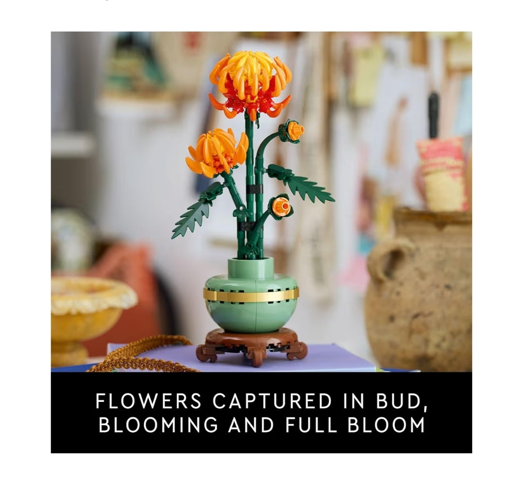 LEGO Botanicals Krysant boustel Blommekuns vir Tafelversierings en Dekorasie