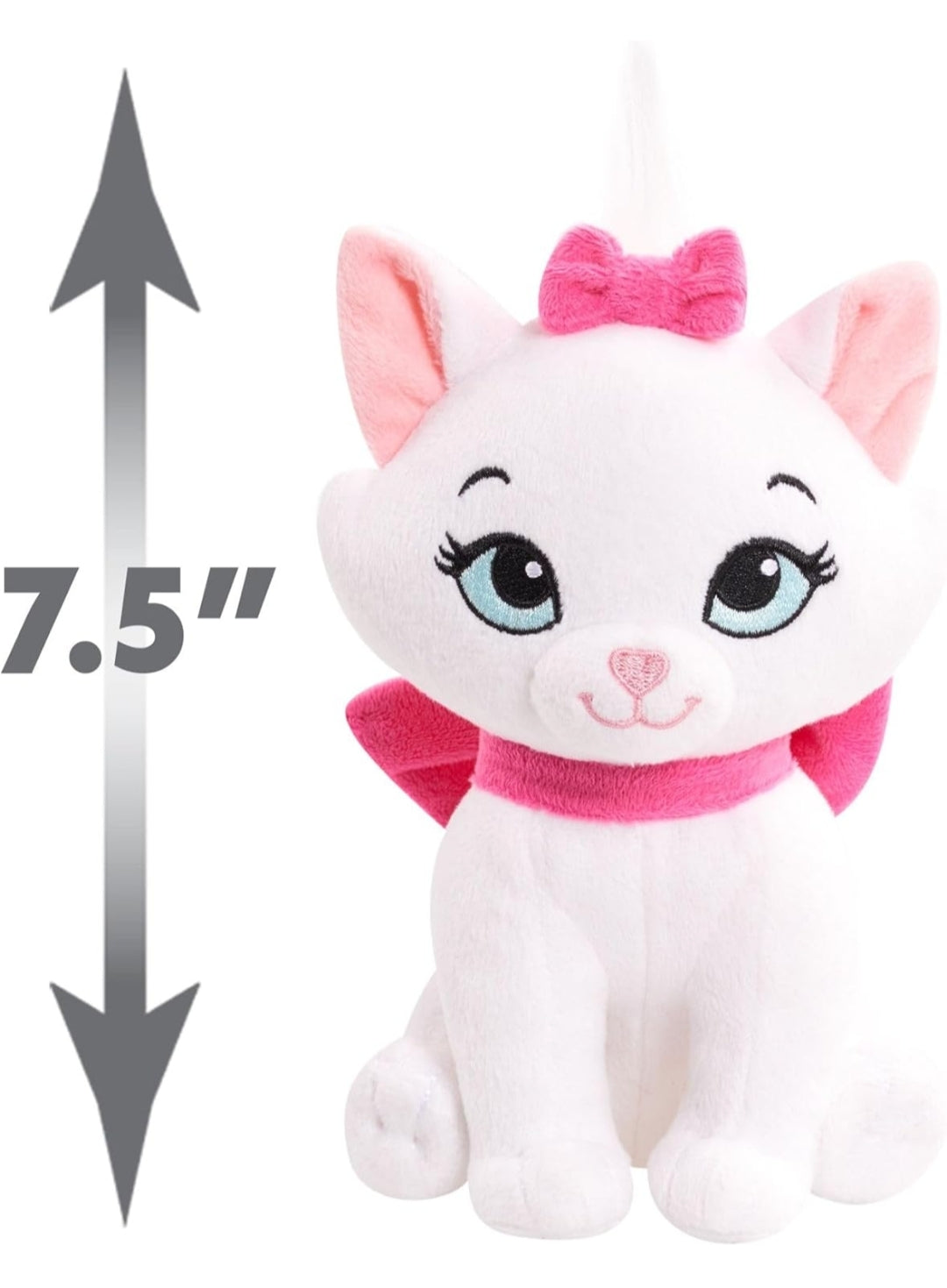 Disney Classics Bean 6.5-inch Small Plush Stuffed Animal, Marie, Cat, The Aristocats Plush - Kids Toys