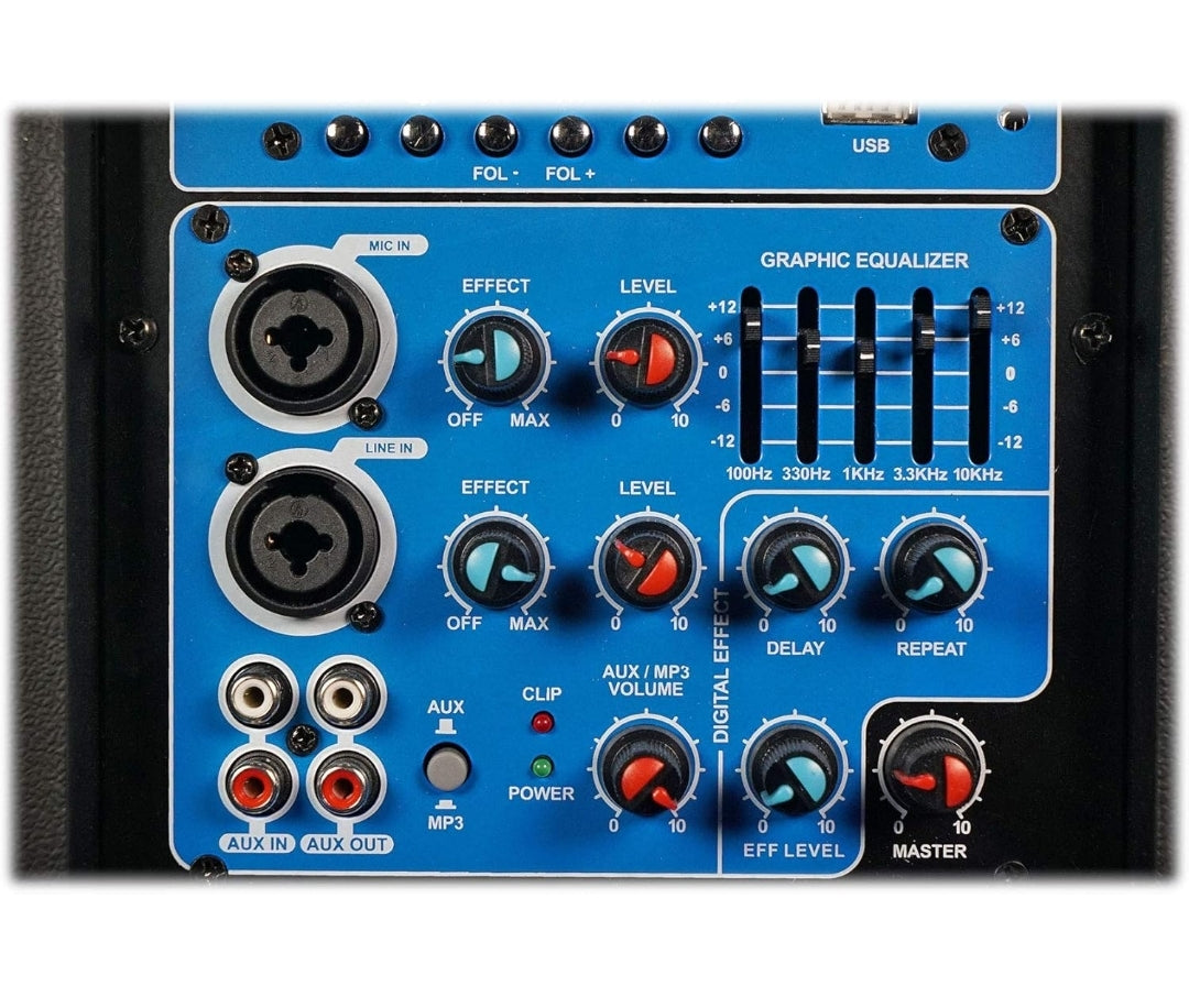 Rockville RPG12BT 12" Powered 800W DJ PA Speaker BlueTooth, USB, SD, EQ, Remote