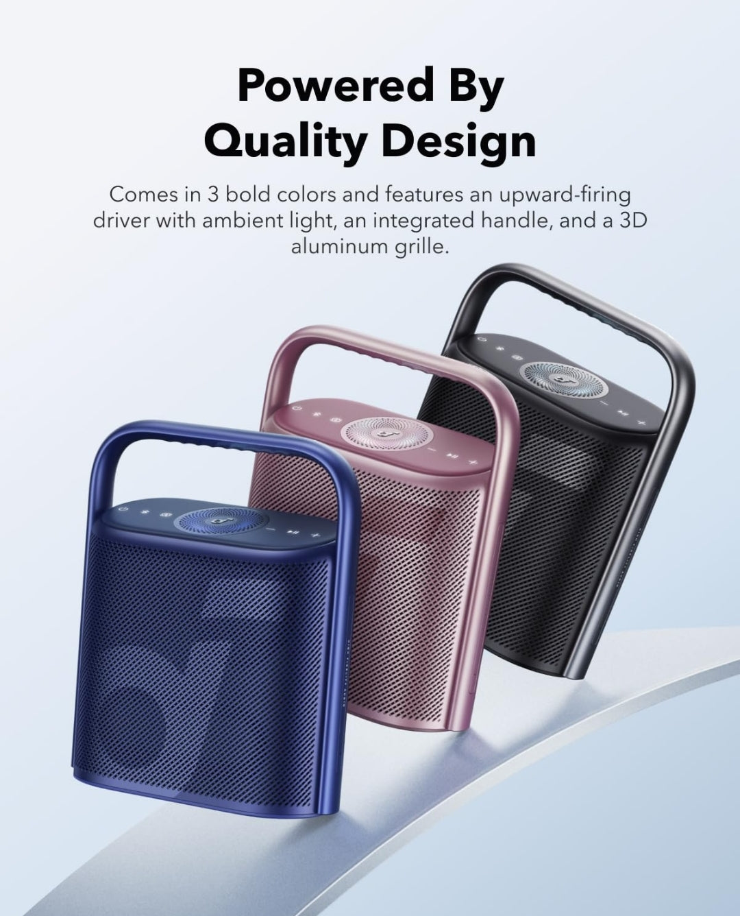 Soundcore Motion X500 Portable Bluetooth Speaker, Wireless Speaker with Immersive Spatial Audio, Wireless Hi-Res Sound with 3X Detail, 3-Channel Audio, and an Upward Firing Driver with Ambient Light