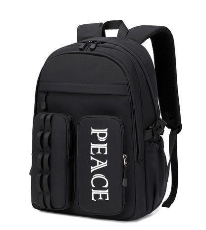 College Bookbag Laptop Backpacks 15.6 Inch Kids Elementary School Bag for Teens Girls Boys Water Resistant Sport Travel Back Pack Women Men Work Business Computer Rucksack Black
