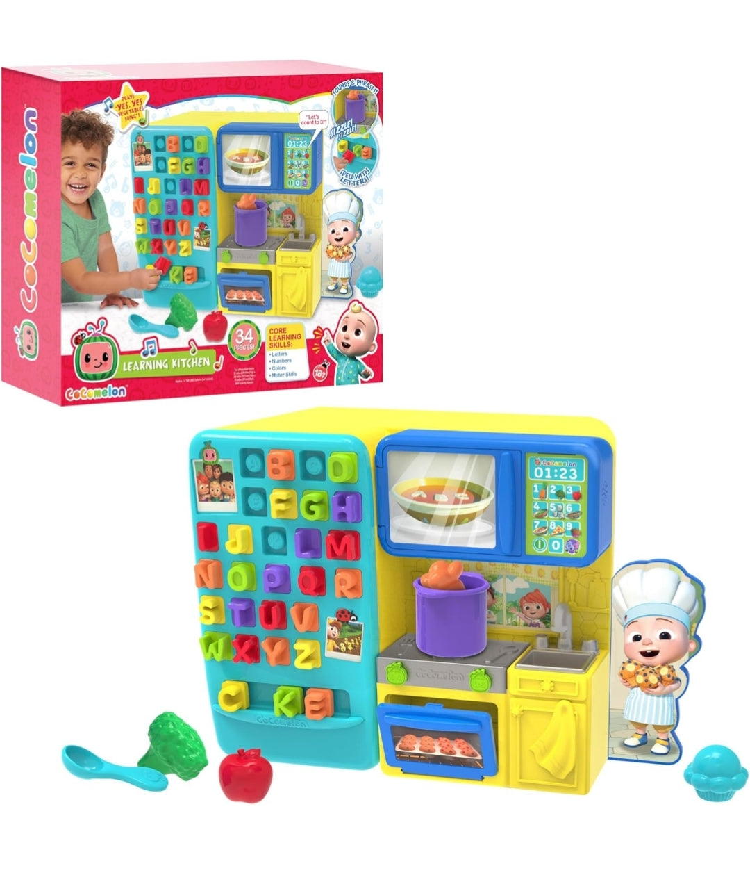 Just Play CoComelon Learning Kitchen, 34-Pieces, Interactive Playset, Learning & Education, Kids Toys for Ages 18 Month