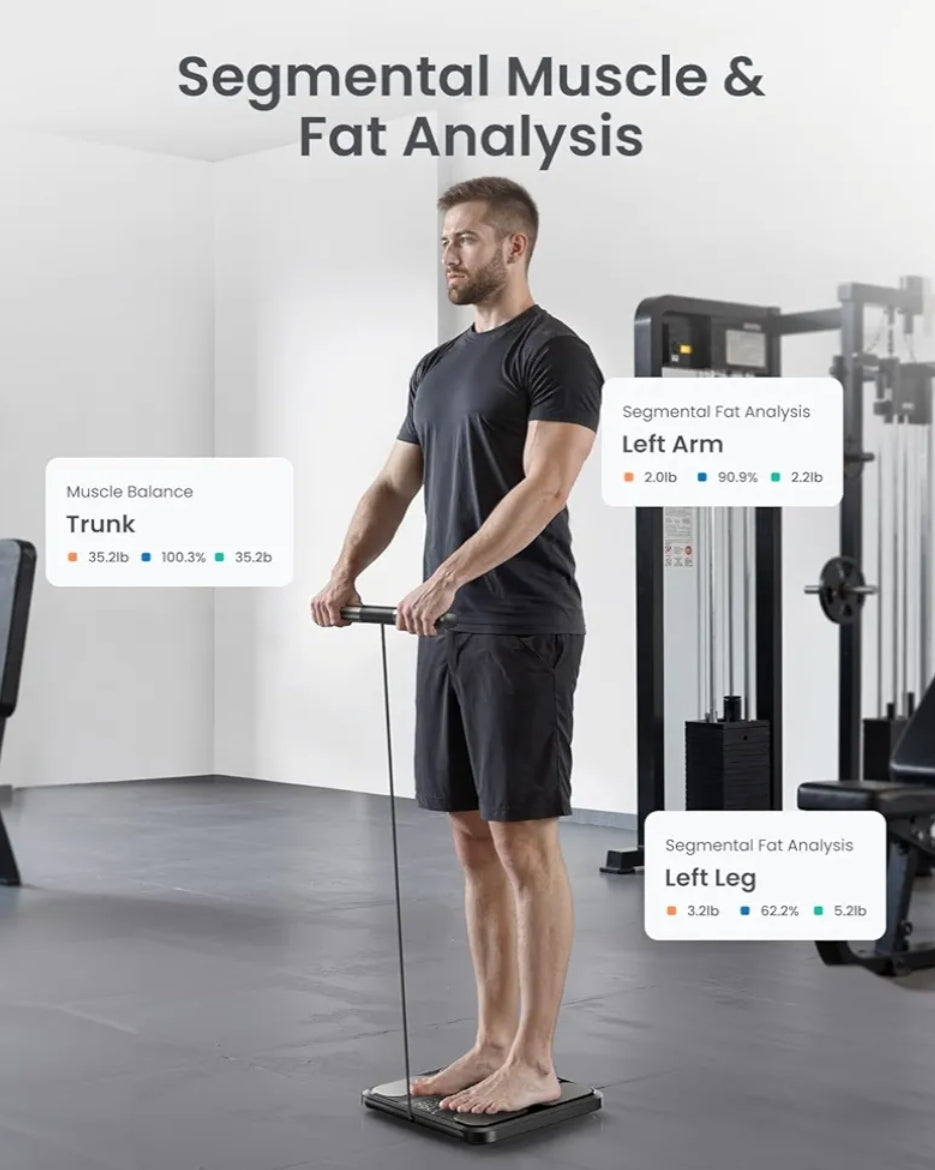 Smart Scale for Body Weight, 8-Electrode Digital Bathroom Scale w/ BMI Body Fat Muscle Mass, Body Composition Analyzer