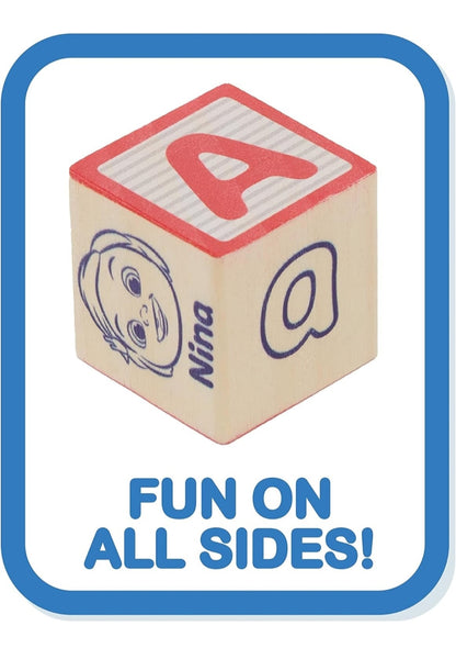 CoComelon 51-Piece Classic ABC Wooden Block Set, Preschool Building Toys, Learning and Education, Officially Licensed Kids Toys for Ages 18 Month, Amazon Exclusive