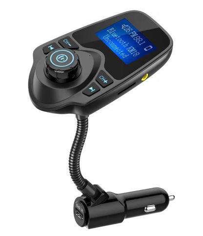 Bluetooth Motorkar FM Versender Klankadapter Ontvanger Koordlose Handsfree Voltmeter Motorkit TF Kaart AUX 1.44 Vertoning - Swart Mat