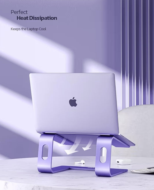 Ergonomic Aluminum Laptop Stand - Detachable Riser for 10-15.6' -  (Purple)