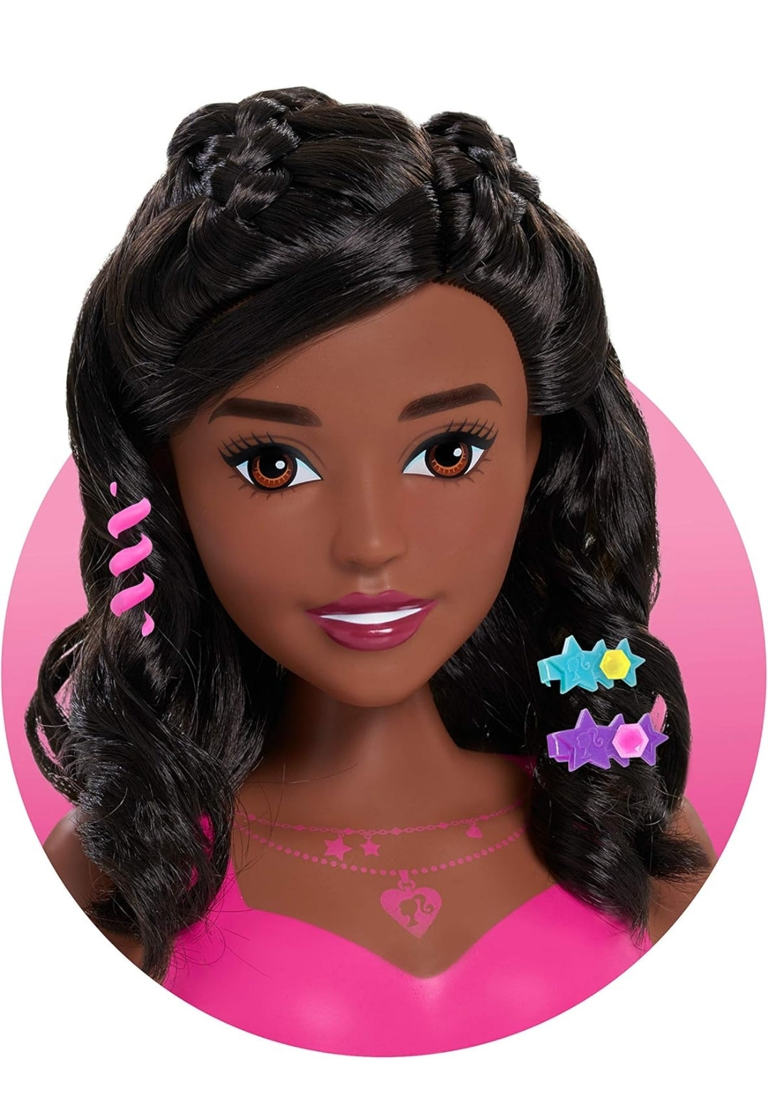 Barbie Fashionistas 8-inch Styling Head, Black Hair, 20-pieces