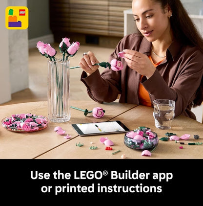 LEGO Botanicals Ruiker Pienk Rose Kunsblomme - Boublokke