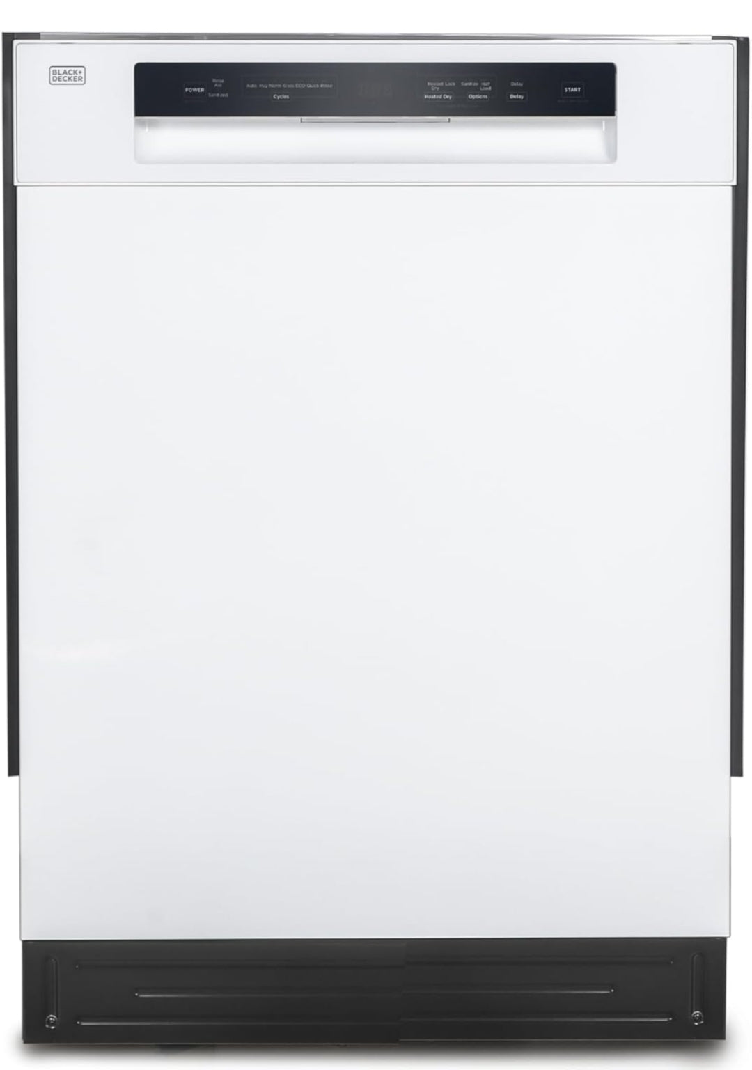 BLACK+DECKER 24" Ingeboude Skottelgoedwasser, 12-Plekkie Plaatkapasiteit met Vlekvrye Staalbad, Skottelgoedwasser met 5 Wasprogramme en Slim Wasiklus, ENERGY STAR Gesertifiseer, BDW100MW, Wit