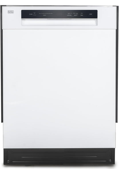BLACK+DECKER 24" Ingeboude Skottelgoedwasser, 12-Plekkie Plaatkapasiteit met Vlekvrye Staalbad, Skottelgoedwasser met 5 Wasprogramme en Slim Wasiklus, ENERGY STAR Gesertifiseer, BDW100MW, Wit