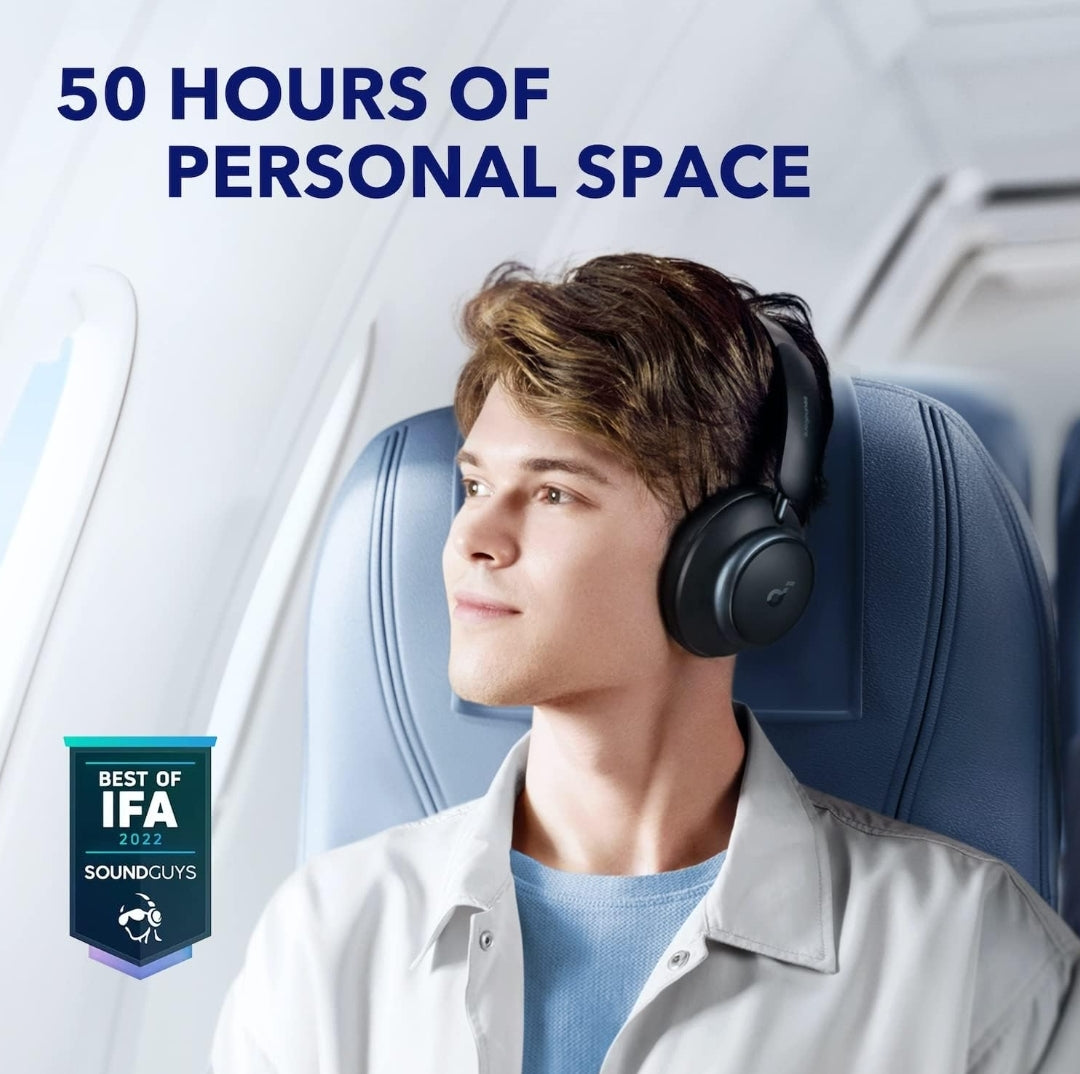 Soundcore by Anker Space Q45 Adaptive Active Noise Cancelling Headphones, Reduce Noise by Up to 98%, 50H Playtime, App Control, LDAC Hi-Res Wireless Audio, Comfortable Fit, Clear Calls, Bluetooth 5.3