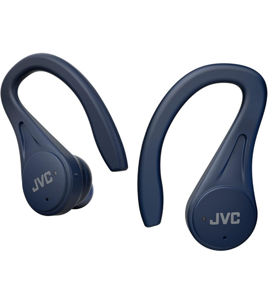 JVC Sport True Wireless Oorfone, Liggewig en Kompak, Lang Batterylewe (tot 30 Uur), Klank met Neodymium Magneet Drywer, Waterweerstand (IPX5) - HAEC25TA (Blou)