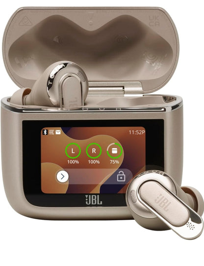 JBL Tour Pro 3 - Ware Draadlose Geraasdempende Oorfone met Slimlaaikas - (Latte)