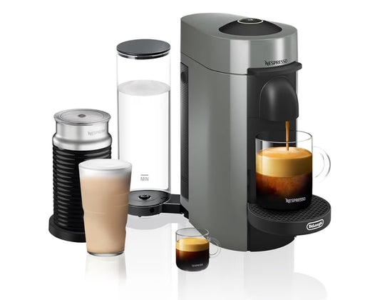 Nespresso Vertuo Plus Coffee and Espresso Maker by De'Longhi w/ Aeroccino Milk Frother - Grey
