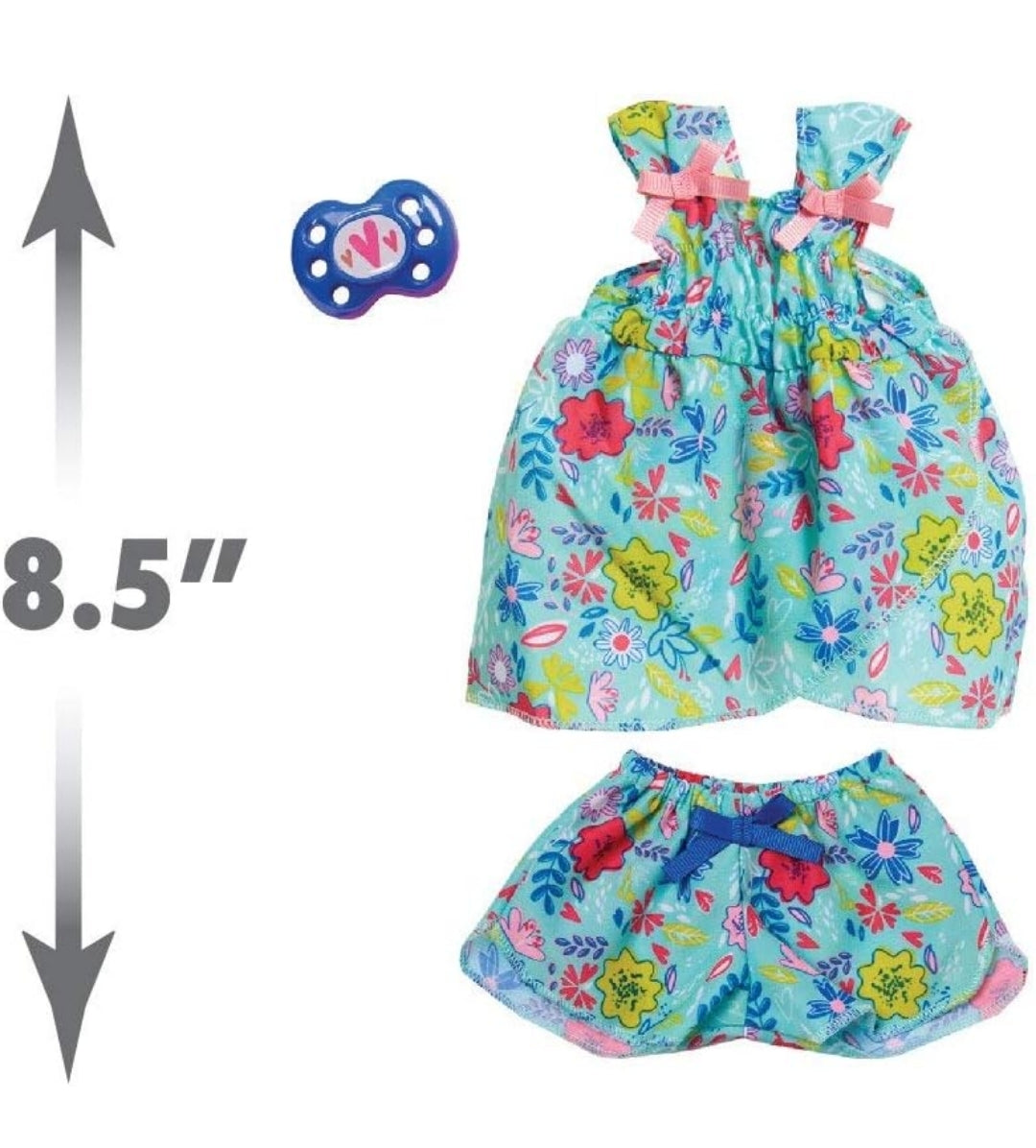 Baby Alive Single Outfit Set for Baby Dolls (Doll Sold Separately), Teal and Floral Print Blouse and Play Pacifier, Kids Toys for Ages 3 Up by Just Play