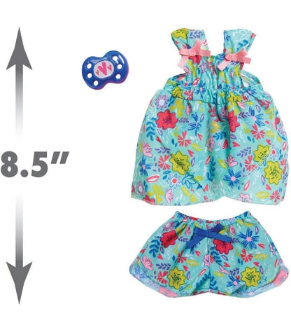 Baby Alive Single Outfit Set for Baby Dolls (Doll Sold Separately), Teal and Floral Print Blouse and Play Pacifier, Kids Toys for Ages 3 Up by Just Play