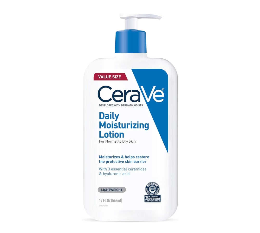 CeraVe Daaglikse Bevogtigende Melk vir Droë Vel, Liggaamsmelk en Gesigbevogtiger met Hialuronsuur en Seramied (19 Oz)