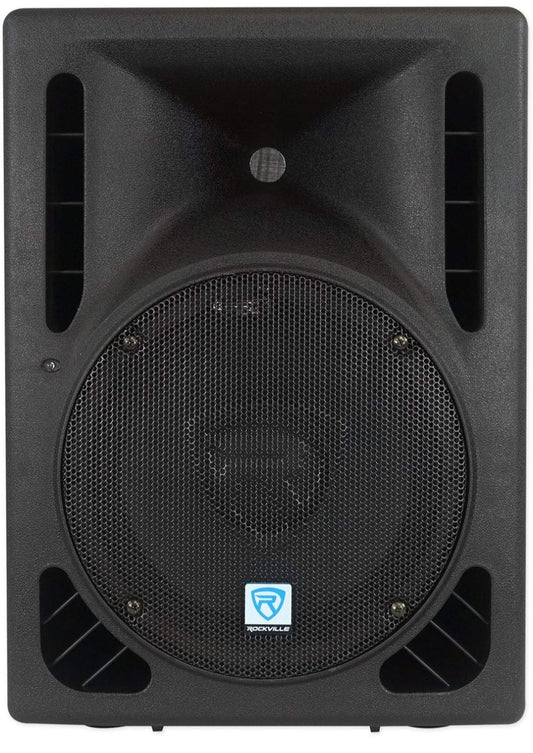Rockville RPG10BT V2 10" 600W Powered DJ PA Speaker with Bluetooth, Deep Bass, 2 Channel Mixer, EQ, Wireless Remote