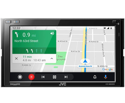 JVC KW-M865BW Ingeboude Wi-Fi vir Draadlose CarPlay Android Auto, 6.8" LCD-raakskerm, AM/FM, Bluetooth, MP3-speler, USB-poort, Dubbel-DIN, 13-band EQ, SiriusXM Motorradio