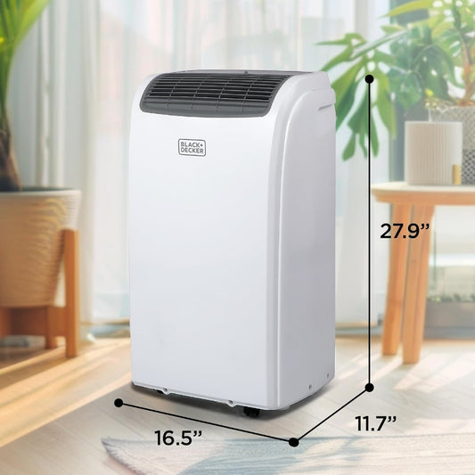 BLACK+DECKER Slim Draagbare Lugversorger, 12 000 BTU vir Kamers tot 51 M², Slim Draagbare WS met Volg My-Afstandbeheer en Vensterstel, BPACT12WT, Wit