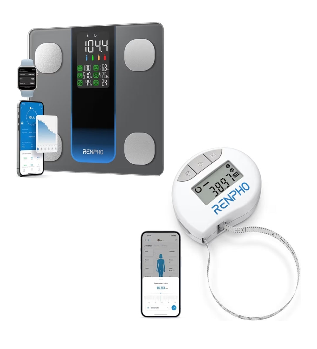 Smart Tape Measure with Smart Scale for Body Weight