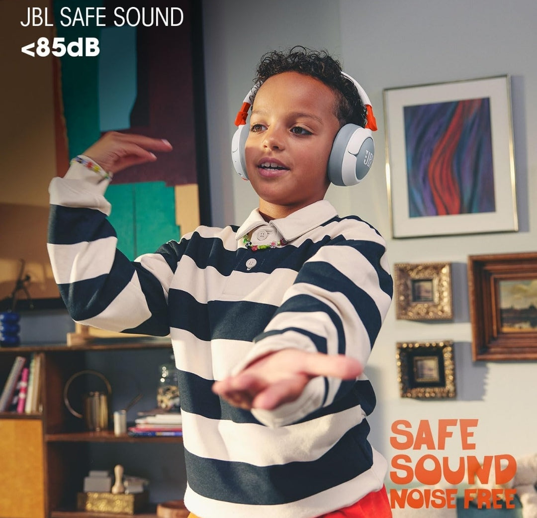JBL Junior 470NC - Wireless Over-Ear Noise Cancelling Kids Headphones - (White)