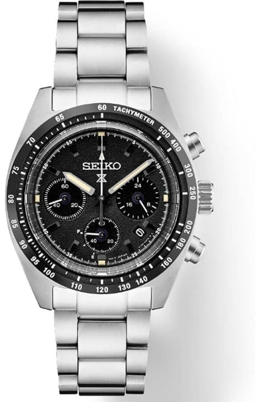 SEIKO Prospex Speedtimer Solar Chronograph Swart Horlosie vir Mans SSC819