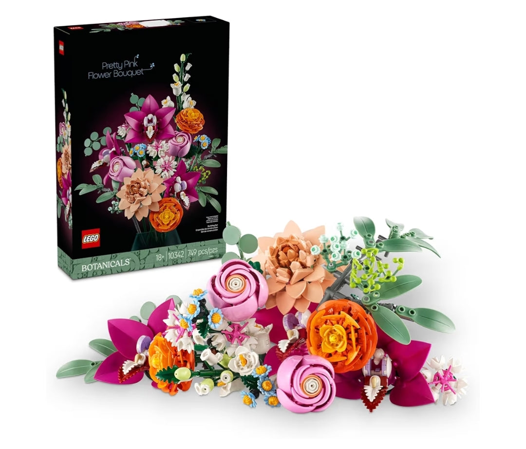 LEGO Botanicals Pink Flower Bouquet Building Set Artificial Flowers for Decor or Table Display