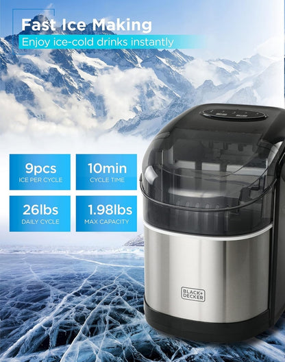 BLACK+DECKER 26 lb. Kapasiteit-ysmaker
