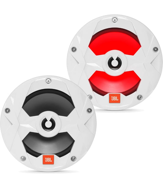 JBL - Marine Series 6-1/2” (160mm) two-way audio multi-element speaker with RGB lighting 75W – White