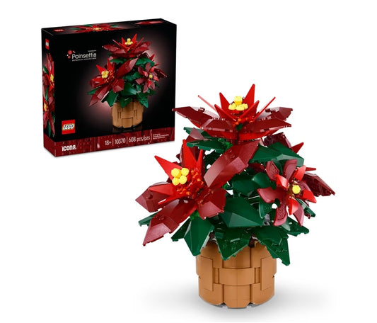LEGO Icons Poinsettia Building Sets for Adults - Artificial Flowers Decoration